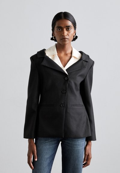 Stine Goya DOUBLE COLLAR TAILORED - Sacou - black/butter milk