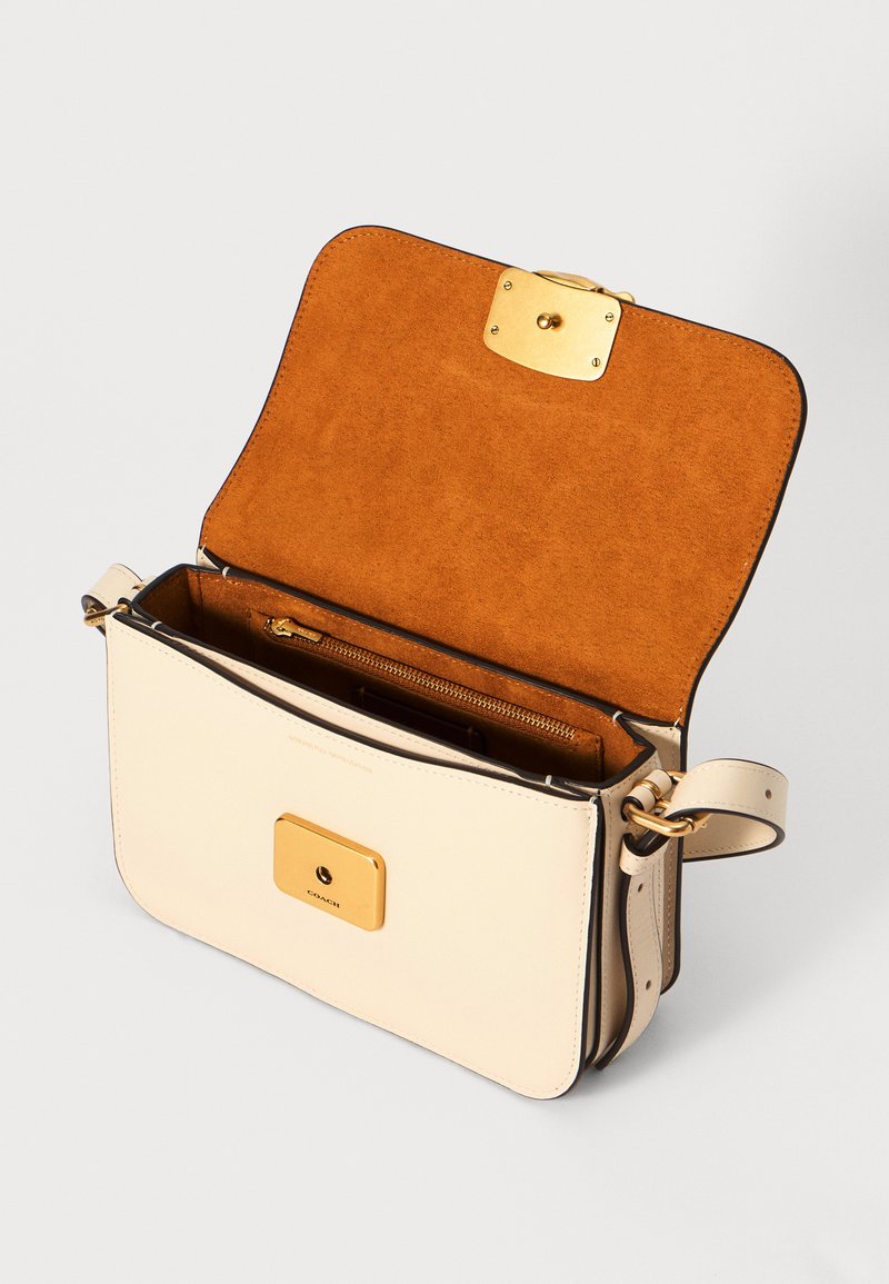 Men’s or Women’s reversible Coach Tan and White Women\'s adjustable cross bag! Coach designer handbag. Tan/White leather with shoulder  main image 3