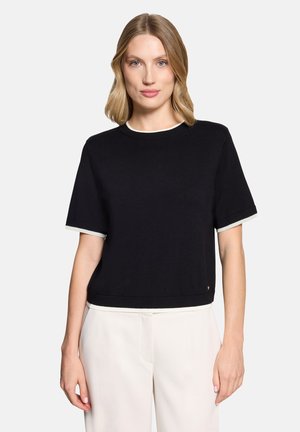Betty & Co, FEINSTRICKPULLOVER - T-shirt basic - schwarz weiß