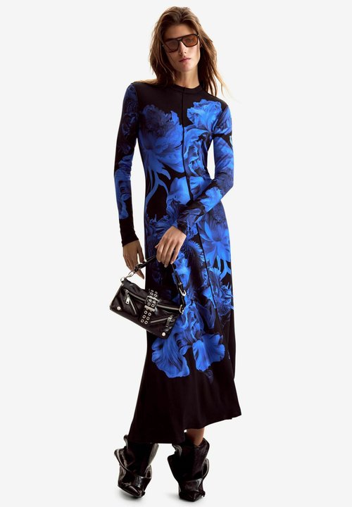 Desigual LONG FLORAL LACROIX - Rochie din jerseu - blue