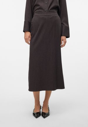 Vero Moda VMDANIA ANKLE SKIRT - Maxinederdele - dark grey/snow white