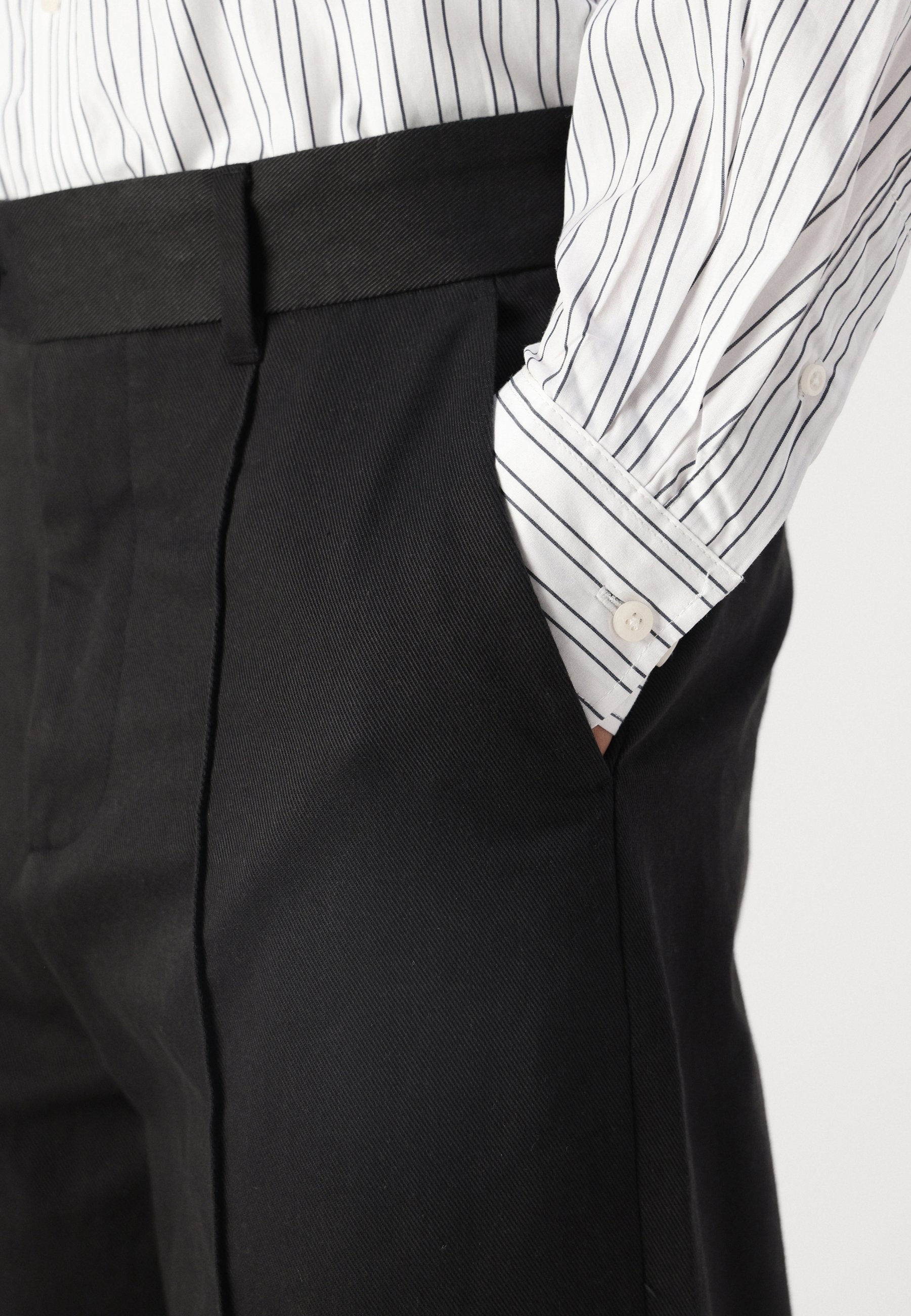 Selected SLH-WIDE LEG TONY PANT - Trousers - black - Zalando.co.uk