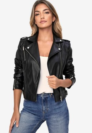 BIKER - Kunstlederjacke - black