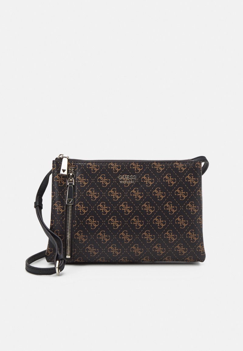 Guess NAYA DOUBLE ZIP CROSSBODY Axelremsväska black/svart Zalando.se