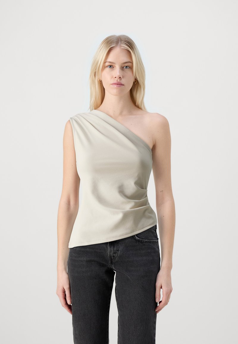 Gina Tricot ONE SHOULDER DRAPY - Top - beige