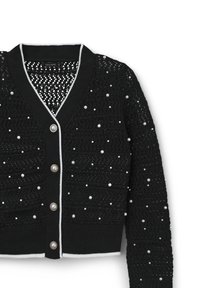 Calliope CON PERLE - Strickjacke - ultrablack