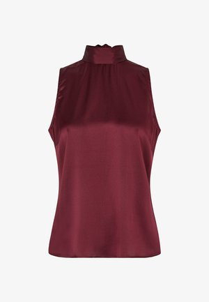 Bešvarkis, aukštas satino viršus tamsiai burgundiškos spalvos su lygiu paviršiumi ir šiek tiek prigludusia forma.