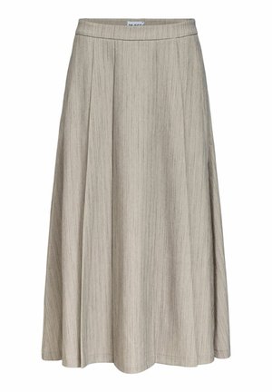 Object, MIDI SKIRT PLEATED - Jupe plissée - light grey melange