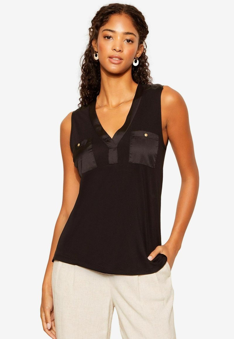 Friends Like These MIX V NECK POCKET SLEEVELESS - REGULAR FIT - Felső - black