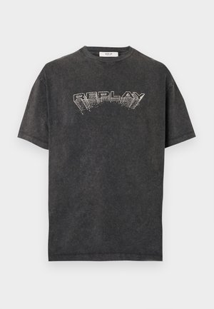 Replay, LOGO - T-shirt imprimé - raven