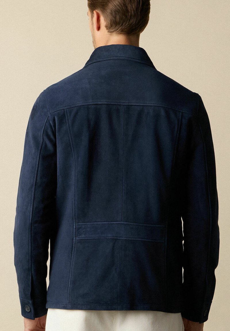 ジャケット・アウター Brooks Brothers suede leather jacket Brooks Brothers SUEDE - Leather jacket - blue - Zalando