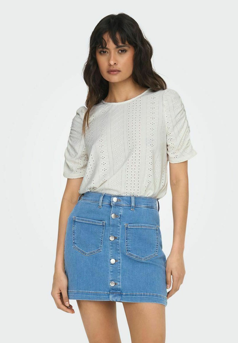 ONLY Damen Bluse 'Cloud Dancer' In Oversized-Fit – Langarm, Aus 100% Baumwolle, Mit Seitlichen Schlitzen