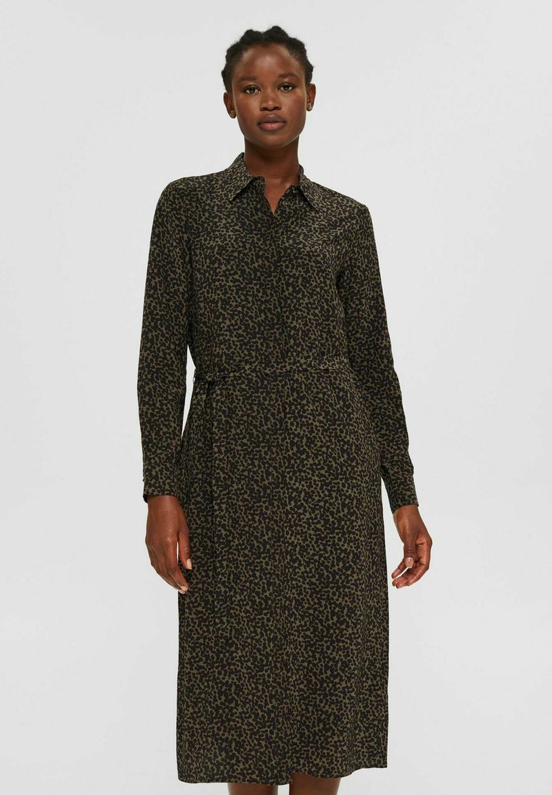 Esprit Collection Shirt dress khaki green/khaki Zalando.co.uk