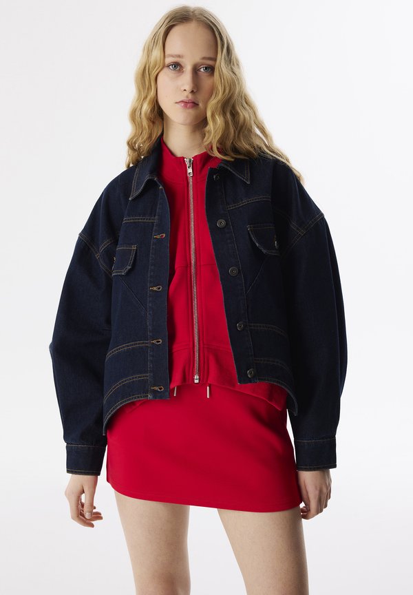 RELAXED FIT ASYMMETRIC HEM - Jeansjacke