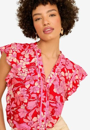 V NECK SLEEVE  REGULAR FIT - Blouse - red floral