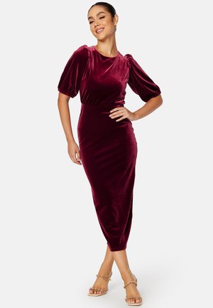 BACK TIE VELVET MIDI DRESS - Cocktailjurk - mauve