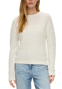 QS MIT MUSTER - Strickpullover - creme