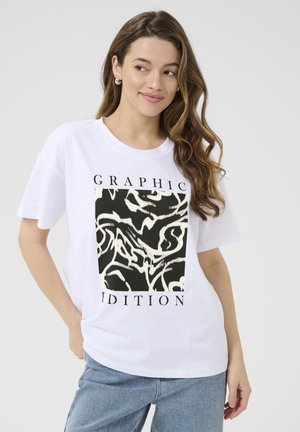 KAVIVIE - Print T-shirt - optical white graphic square