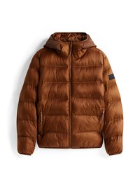 HOODED LOGO PUFFER - Zimní bunda - pecan nut