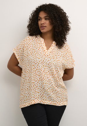 ANNY - Blus - white orange graphic dots