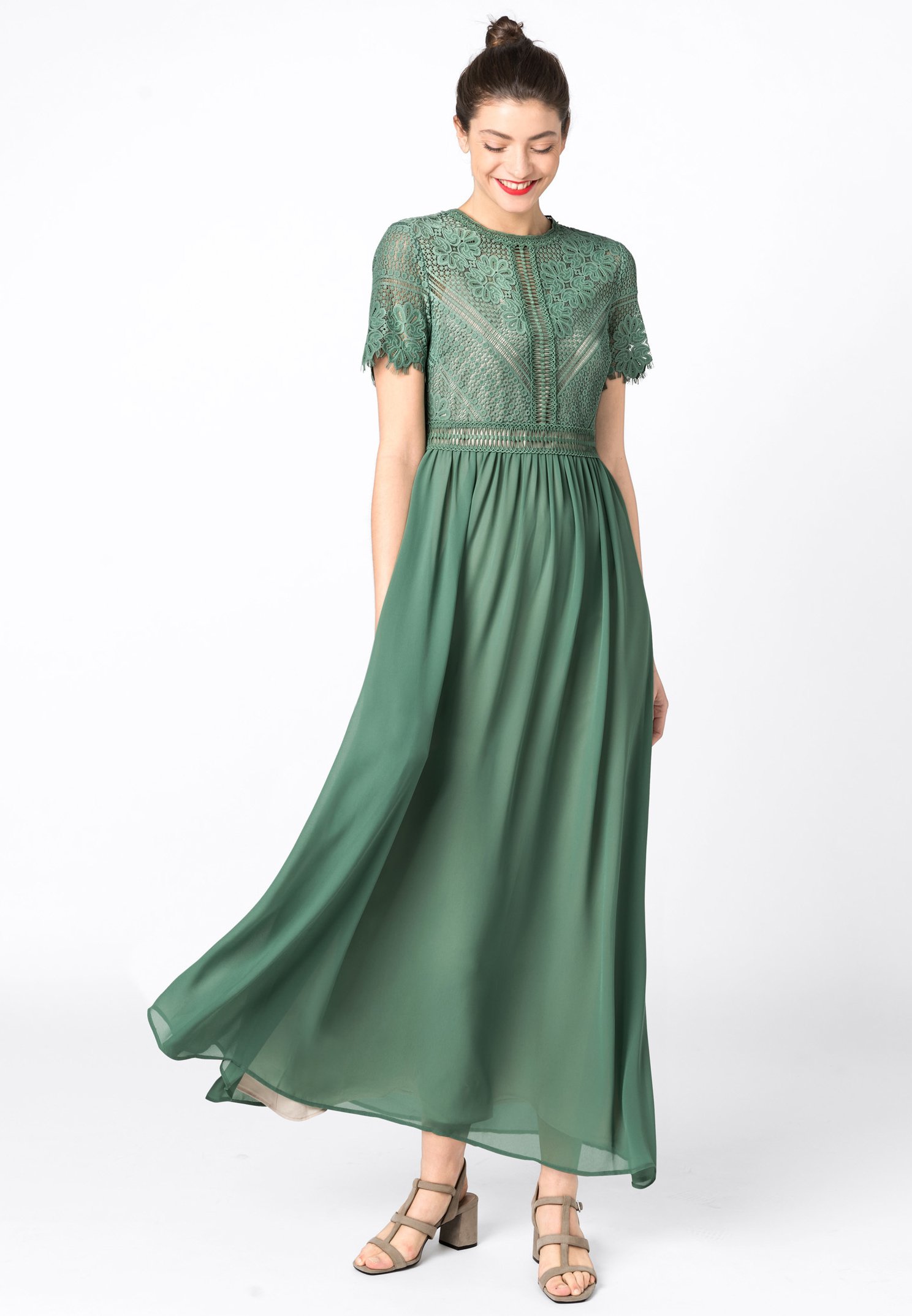 Hallhuber Maxikleid Jade Grun Zalando Ch 