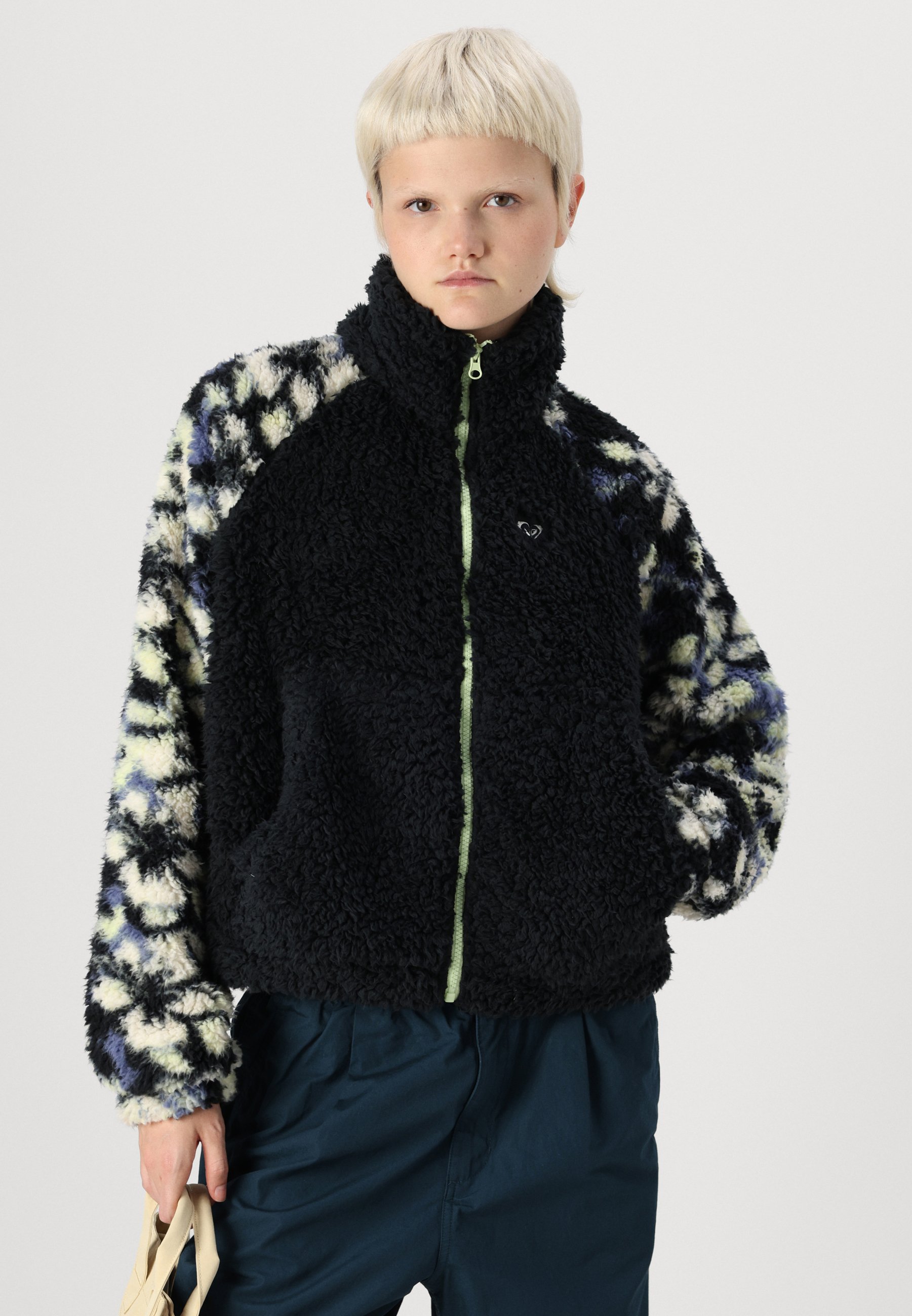 Roxy WAVES OF WARMTH COLOR BLOCK - Fleece jacket - true black