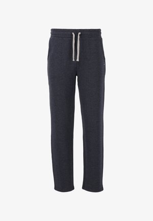 Mørkegrå sweatpants med snørre og elastisk taljebånd samt sidelommer, vist mod en hvid baggrund.