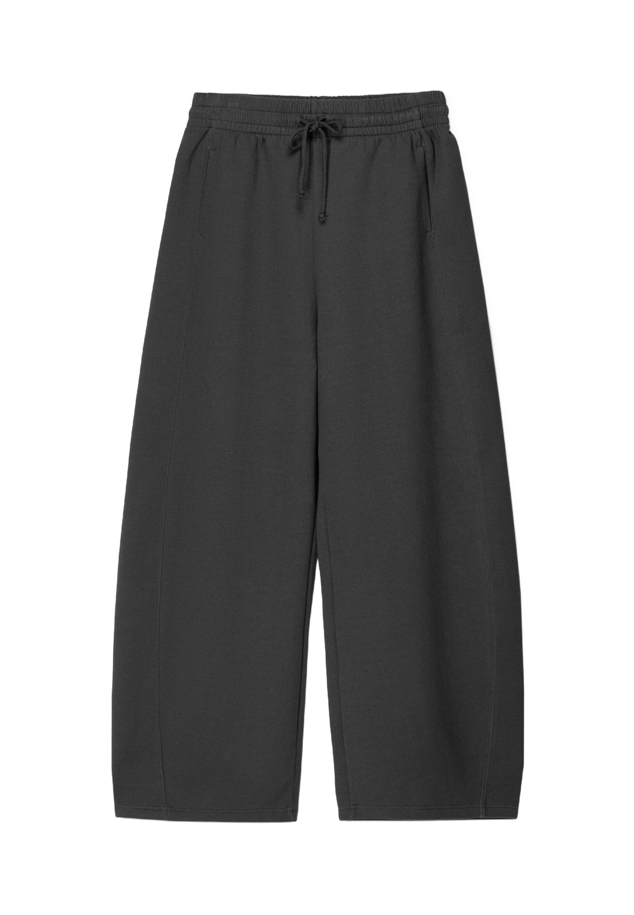 Bershka PLUSH BARREL - Tracksuit bottoms - light grey - Zalando
