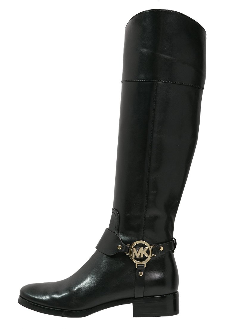 womens michael kors fulton harness boots in black/mocha