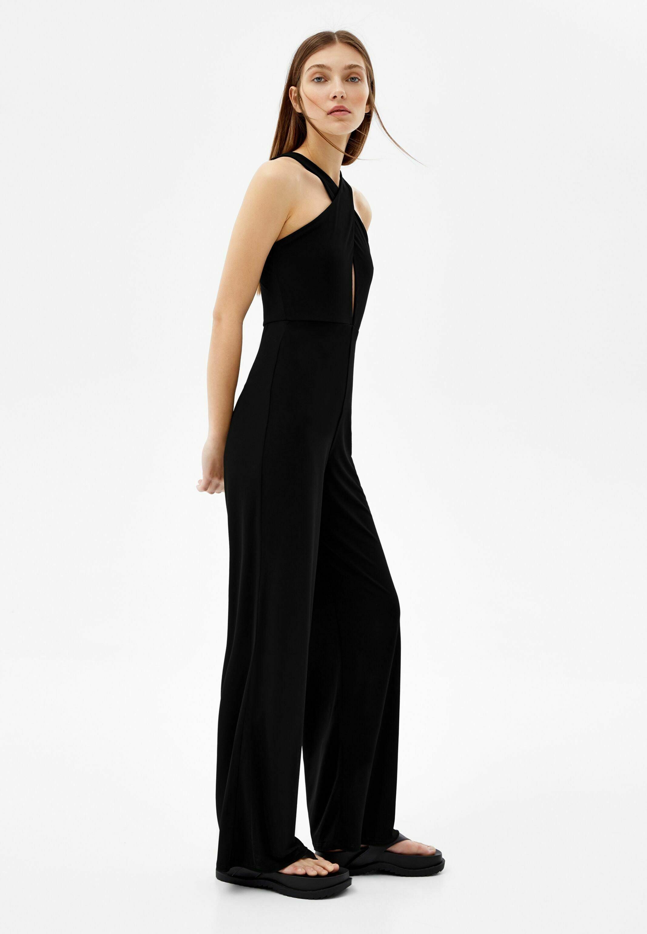 Bershka LONG STRAPPY - Tuta jumpsuit - black/nero - Zalando.it