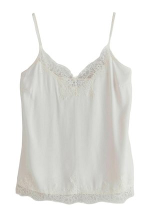 Next, REGULAR FIT - LACE TRIM SATIN CAMI TOP . - Top - cream