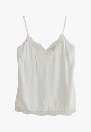 Next, REGULAR FIT - LACE TRIM SATIN CAMI TOP . - Top - cream