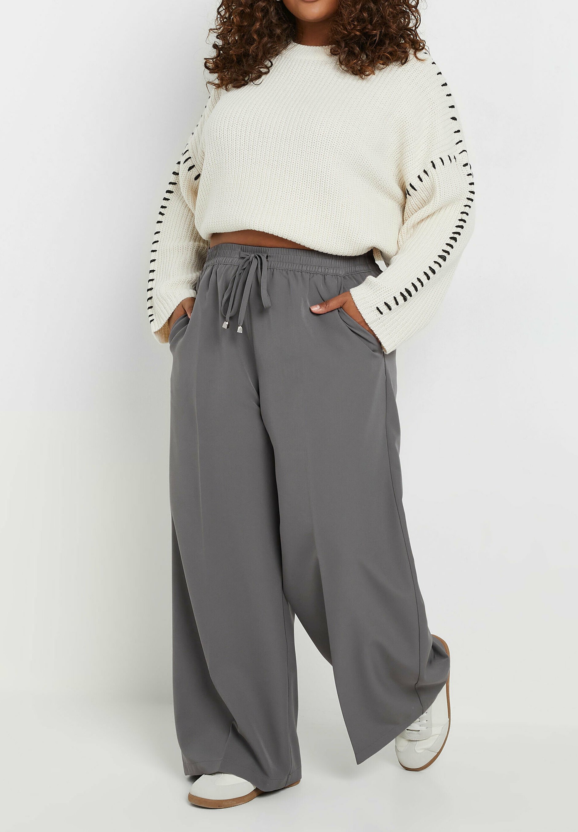 Yours Clothing Trainingsbroek grey/grijs