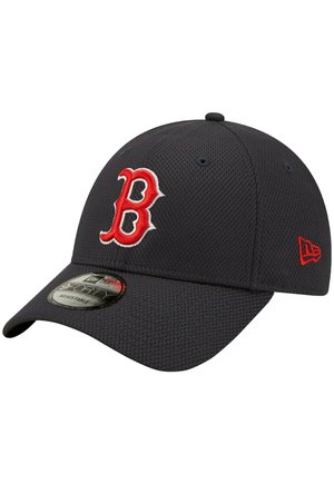 Dark gray baseball cap with red embroidered "B" logo. Features textured fabric, curved brim, and adjustable strap at the back.
