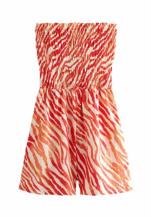 BANDEAU SHIRRED REGULAR FIT - Kezeslábas - coral pink zebra