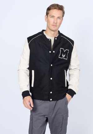 COLLEGE - Bomber Jacket - black ecru