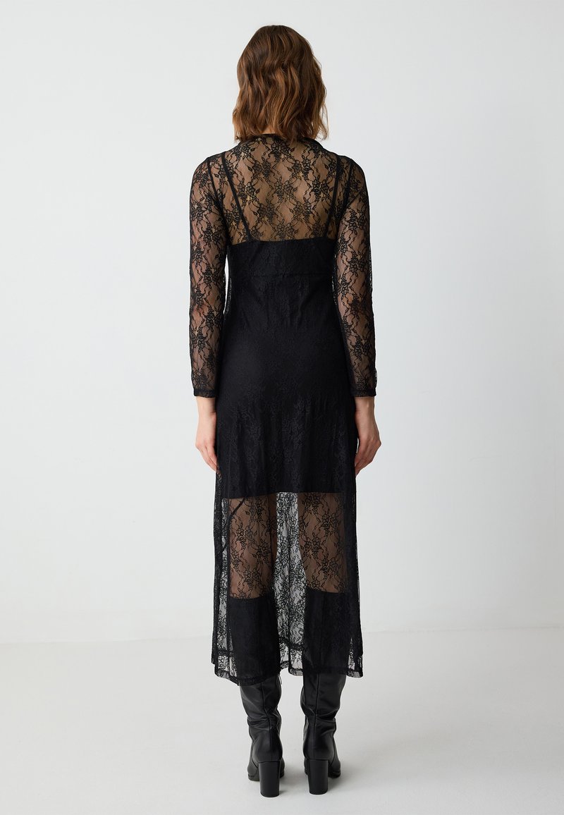 Jimmy Key ROUND NECK DETAILED MIDI Jurk black/zwart