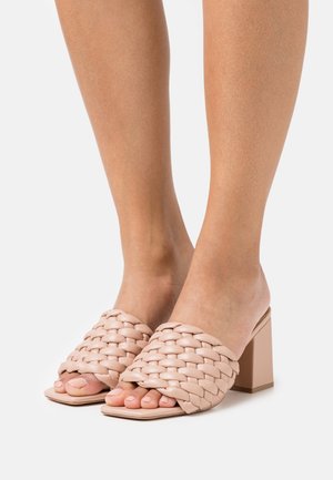 Heeled mules - nude