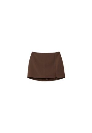 Stradivarius WITH SIDE SLIT  - Jupe trapèze - dark brown