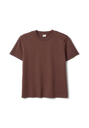 Stefanel, CREW NECK T SHIRT REGULAR FIT. - Camiseta básica - dark brown