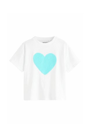 SEQUIN ANIMAL HEART - T-Shirt print - white