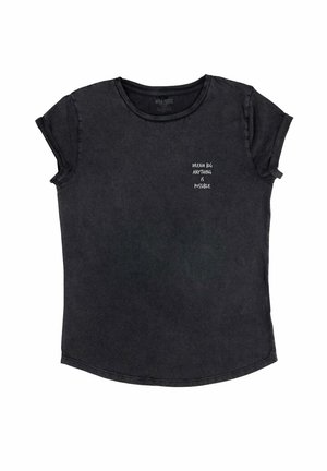 DREAM BIG EMBROIDERY ROLL UP  - T-shirt imprimé - black denim
