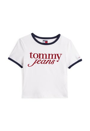 Tommy Jeans, SLIM SCRIPT TEE - T-Shirt print - ecru