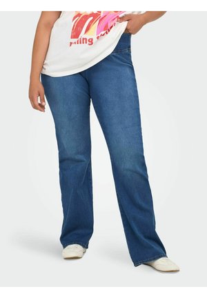 CARROYAL MID WAIST FLARED - Flared Jeans - medium blue denim