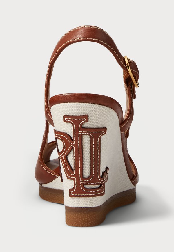 RONI BURNISHED LEATHER SANDAL - Wedge sandals - deep saddle tan3