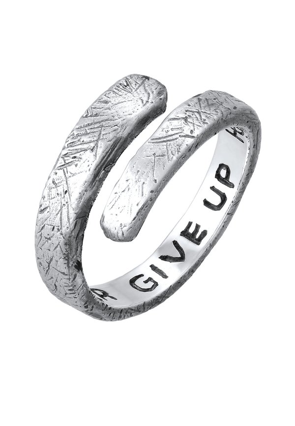 NEVER GIVE UP - Ring - silberfarben