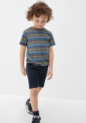 s.Oliver MIT ALLOVER PRINT - T-shirt imprimé - navy