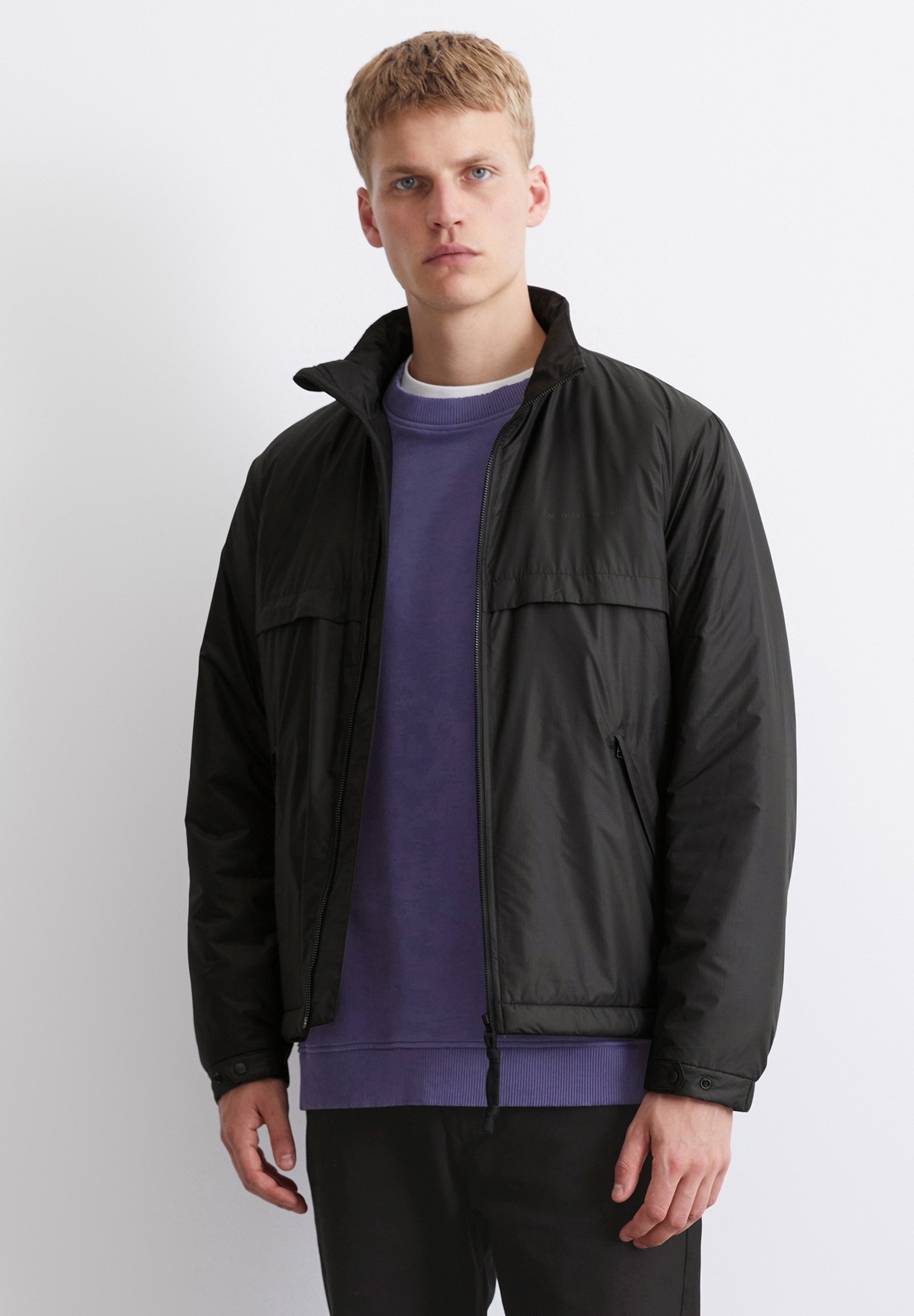 Denim&Supply コットン ライダースジャケット M 墨黒 Stretch leather riders / ストレッチレザーライダース