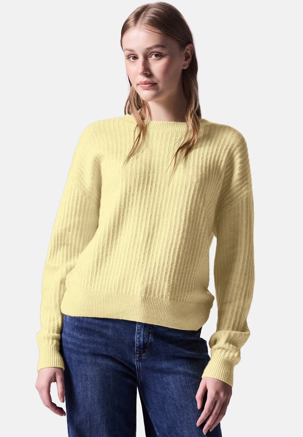 MIT STRUKTUR - Strickpullover - gelb