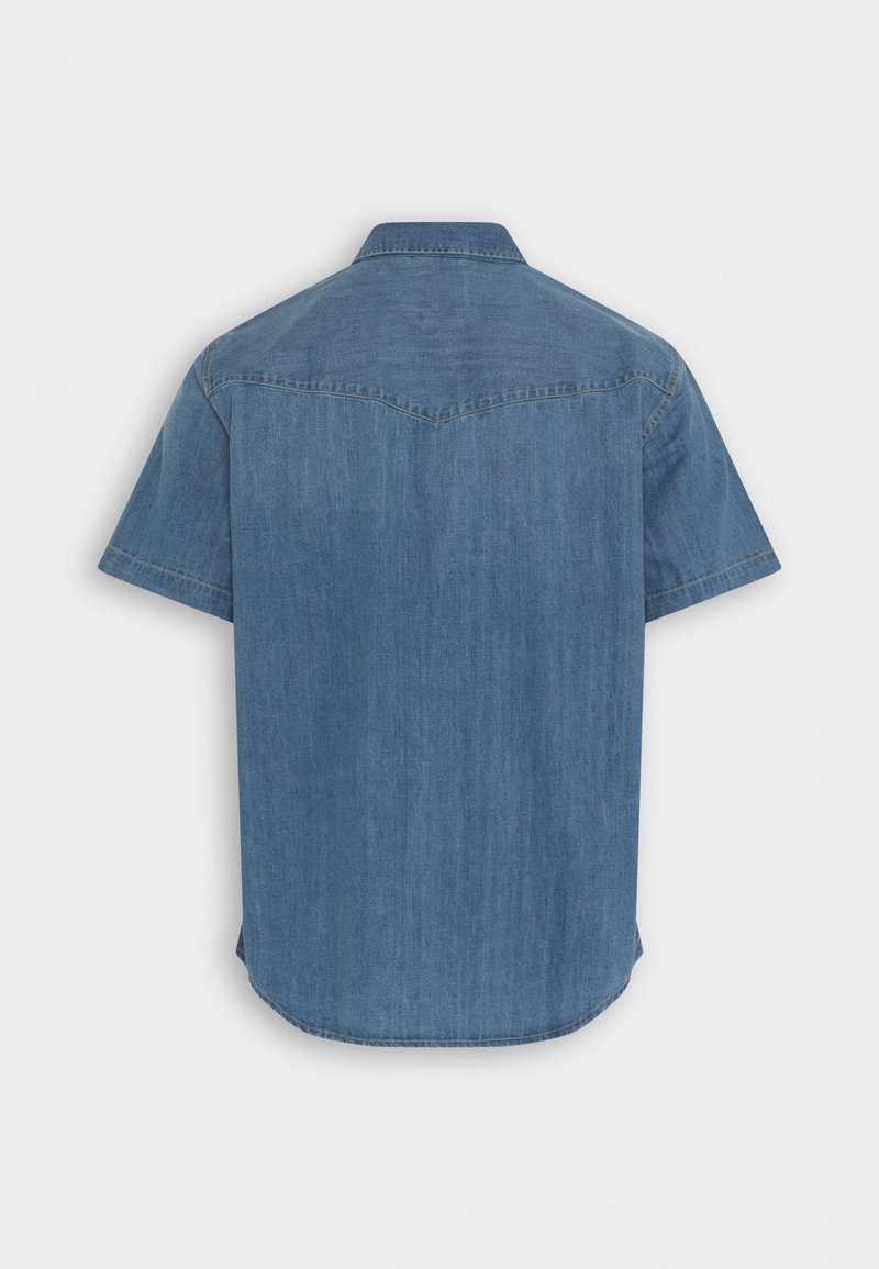 Classic Denim Shirt For Men – Casual Western Style Short Sleeve Button-Down